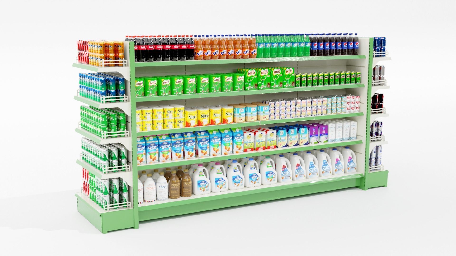 Supermarket Grocery Shelf 3D model_4