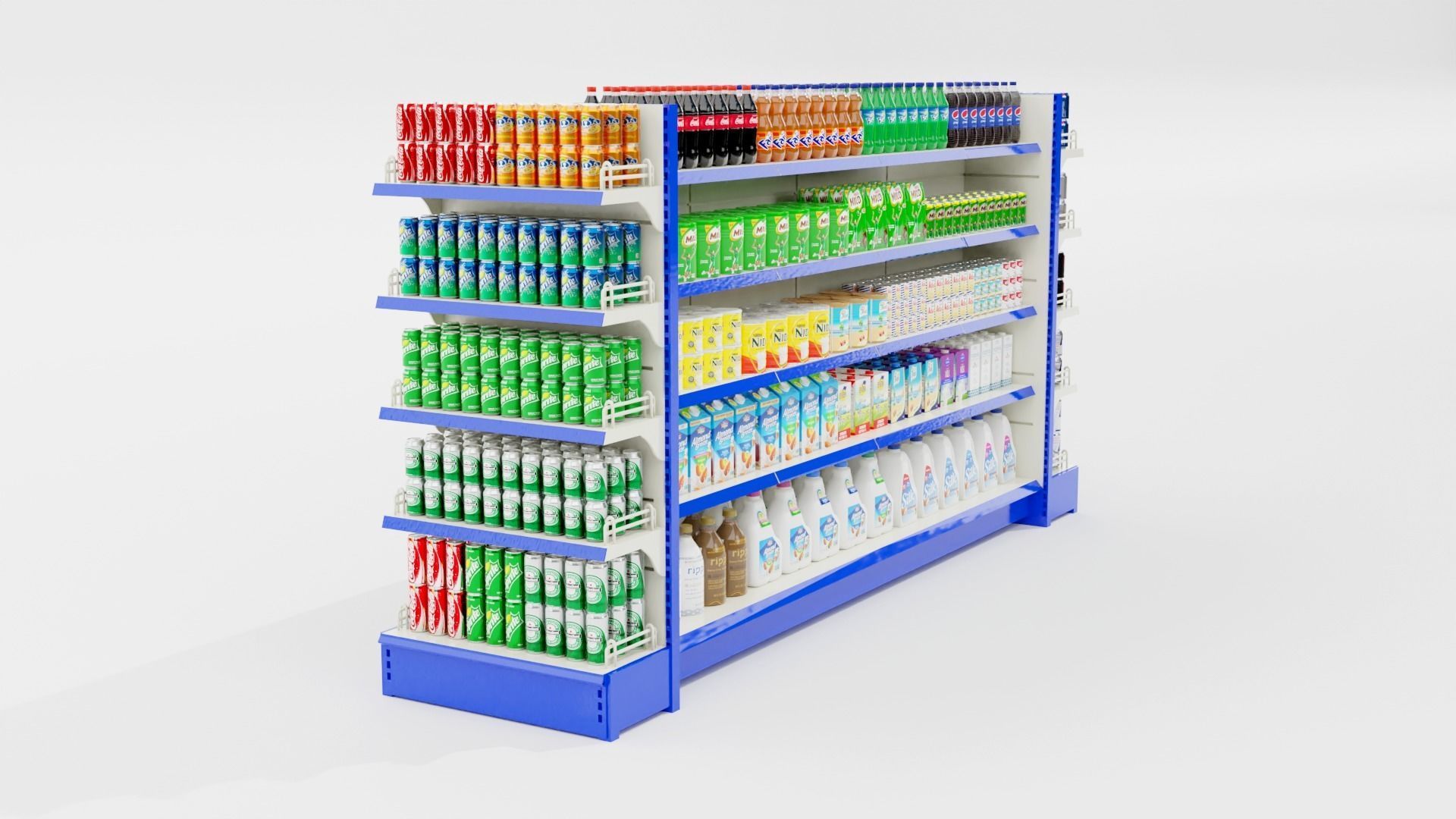 Supermarket Grocery Shelf 3D model_10