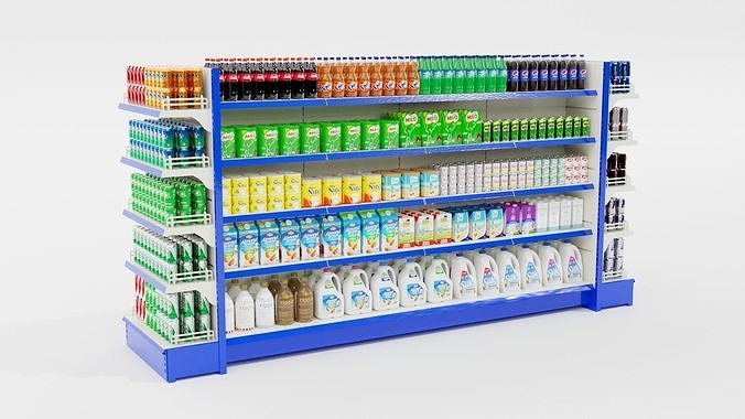 Supermarket Grocery Shelf 3D model