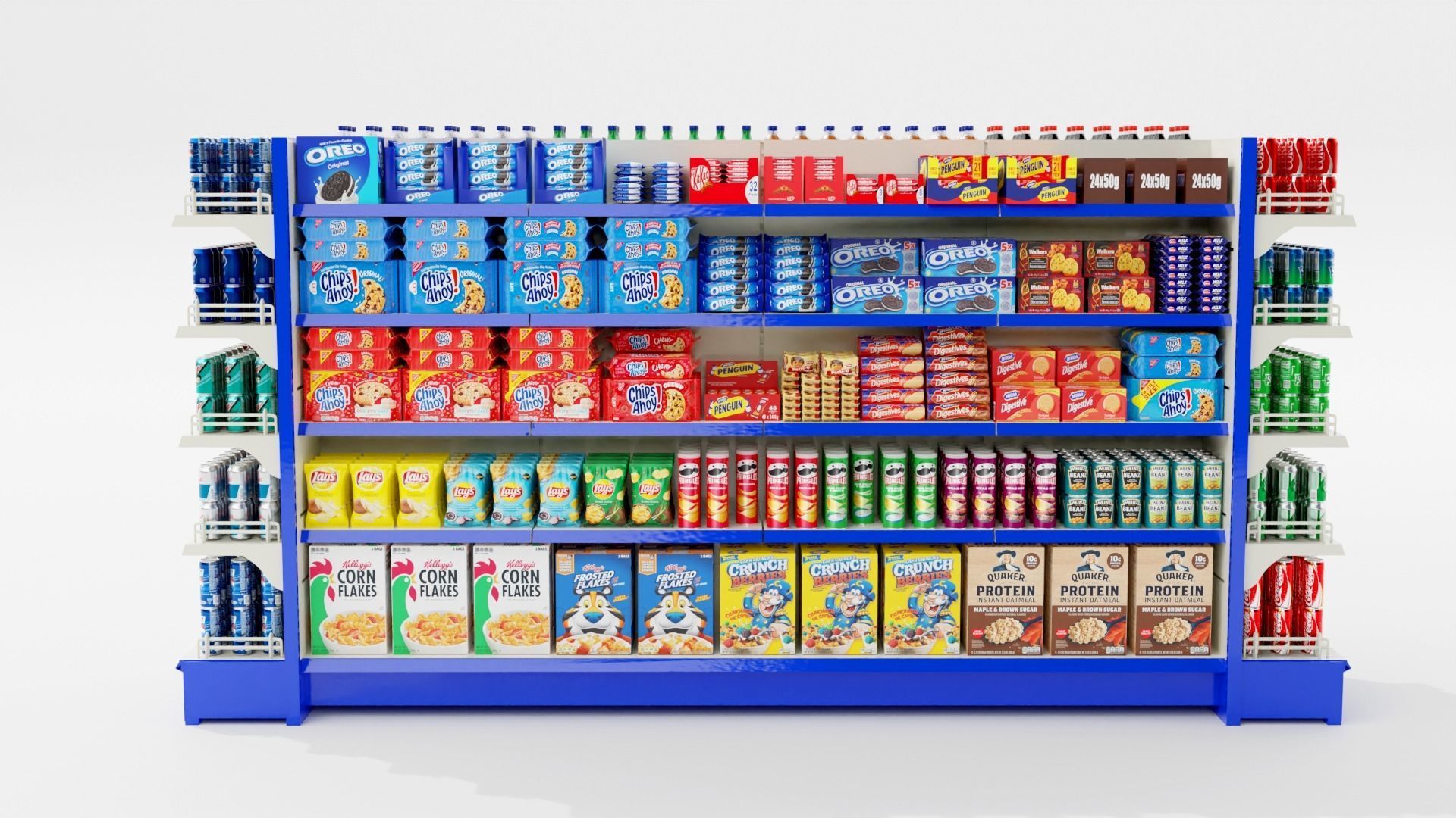 Supermarket Grocery Shelf 3D model_9