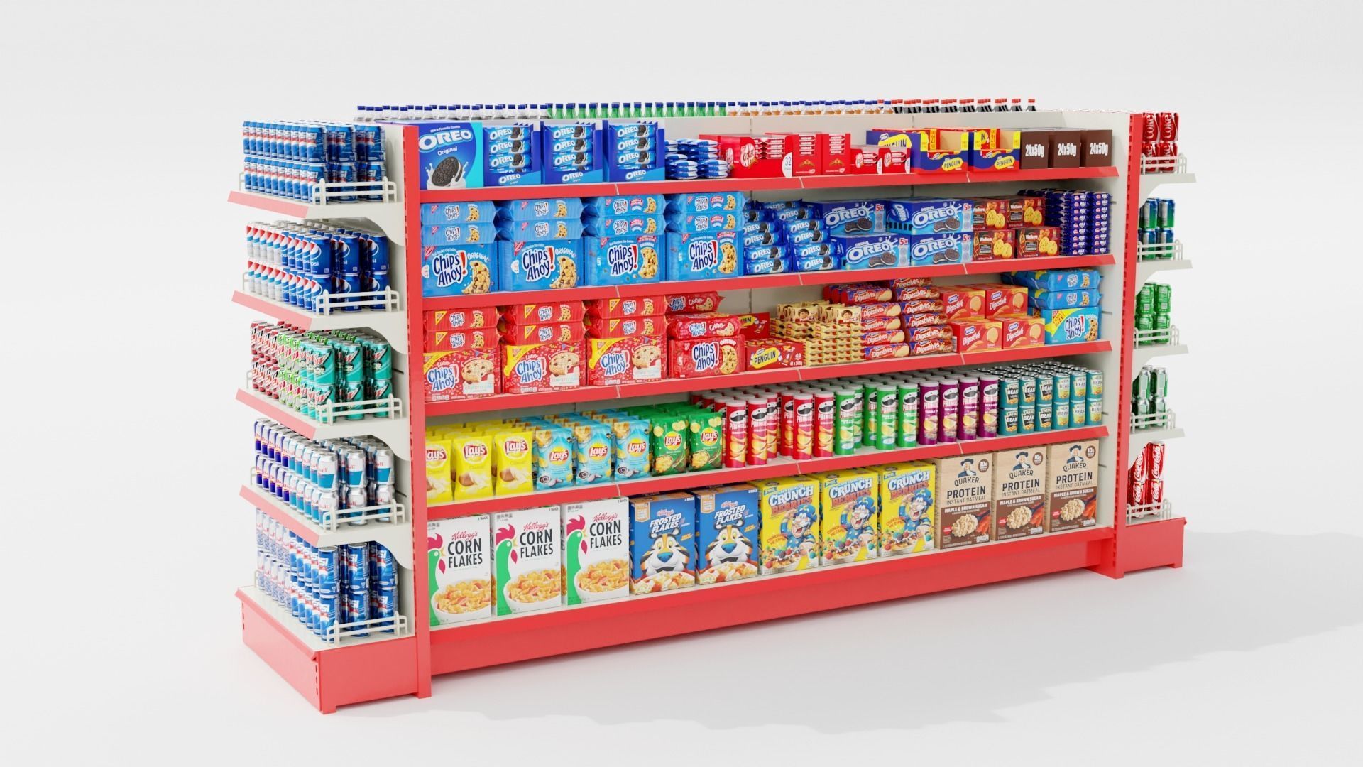 Supermarket Grocery Shelf 3D model_3