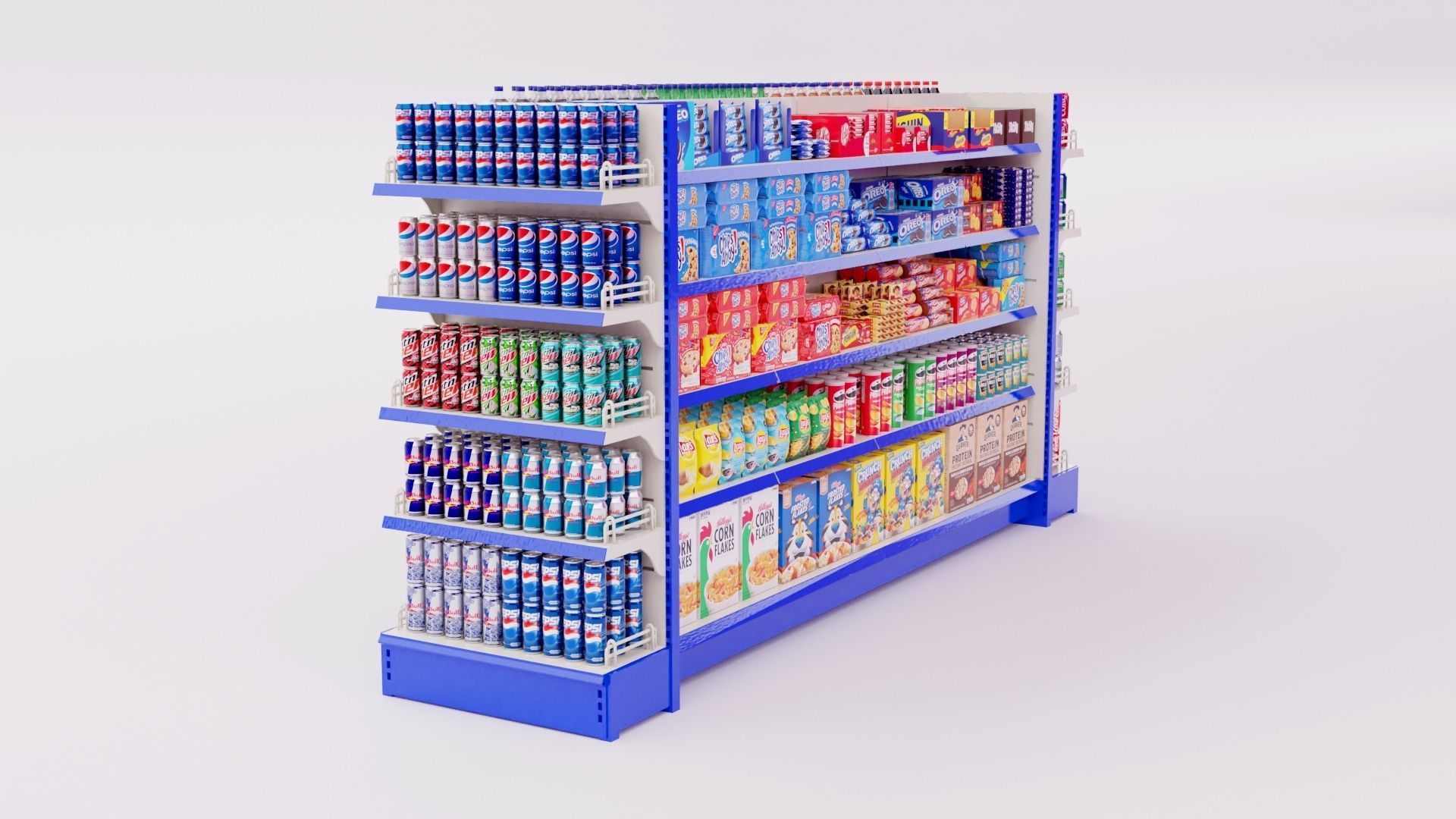 Supermarket Grocery Shelf 3D model_12