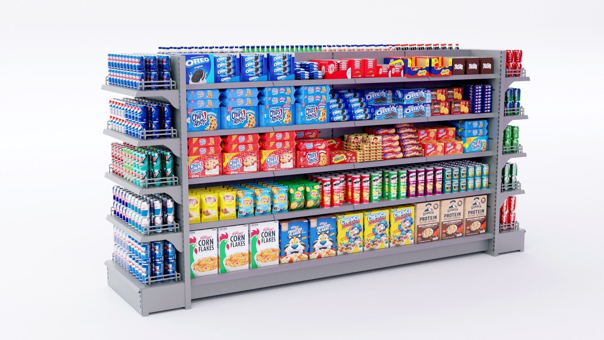 Supermarket Grocery Shelf 3D model_7