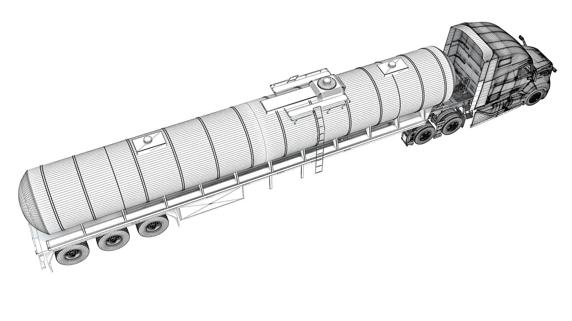 2024 Truck with Tank Semi Trailer 3D model_18