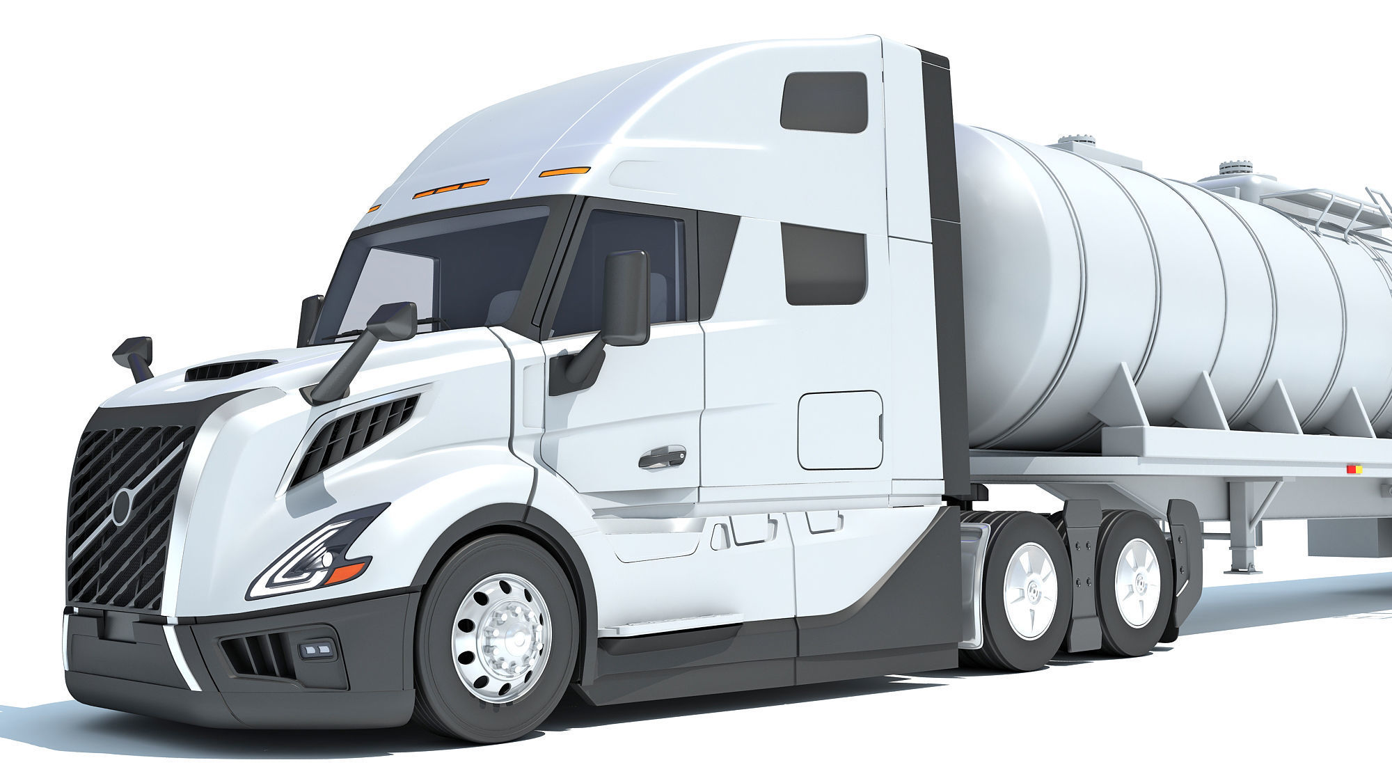2024 Truck with Tank Semi Trailer 3D model_12