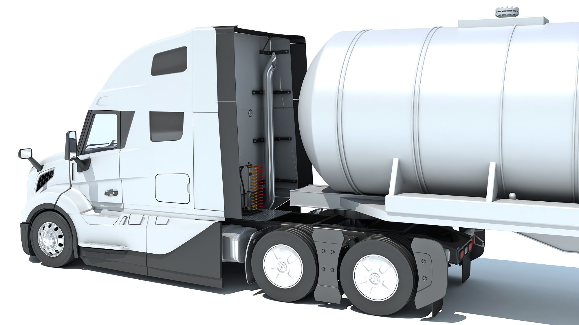 2024 Truck with Tank Semi Trailer 3D model_13