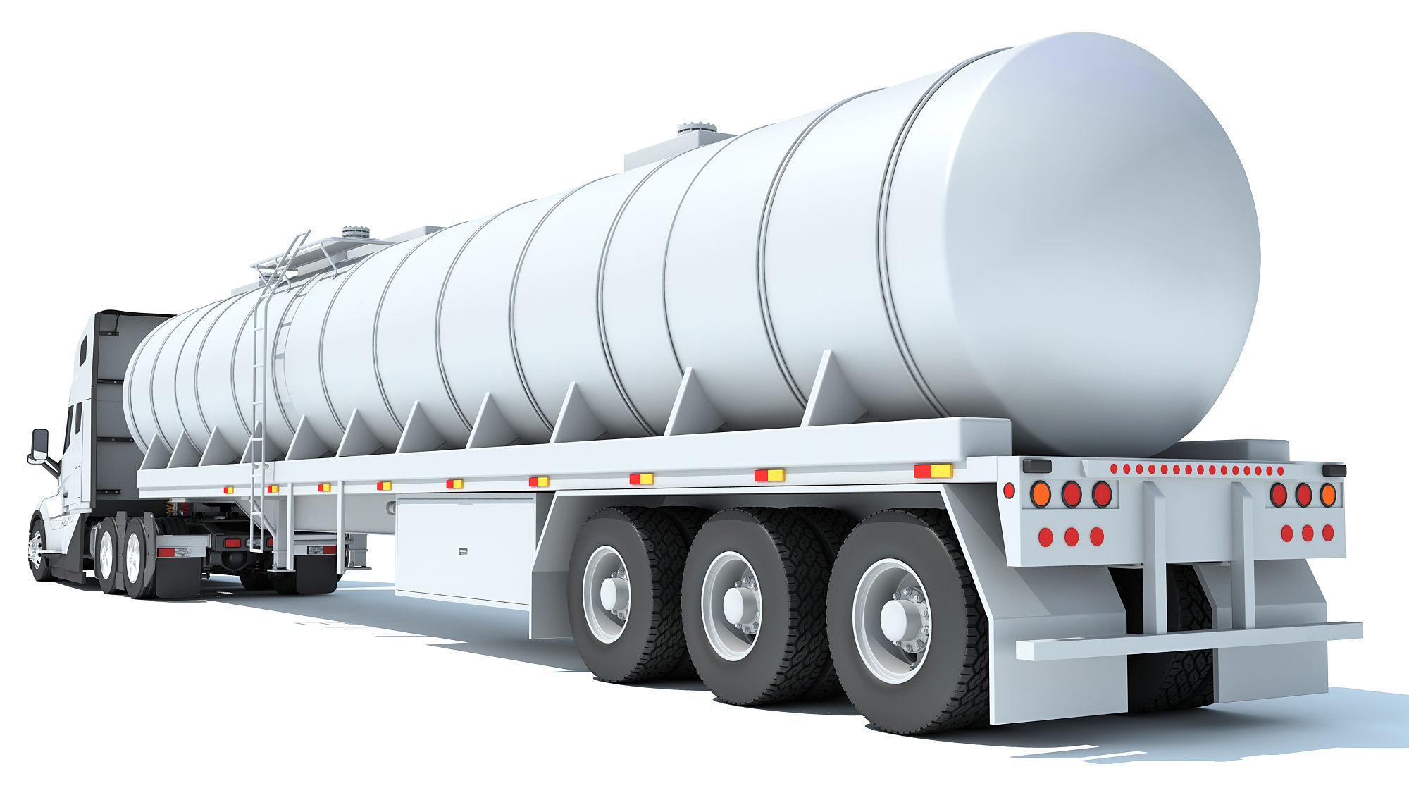 2024 Truck with Tank Semi Trailer 3D model_3