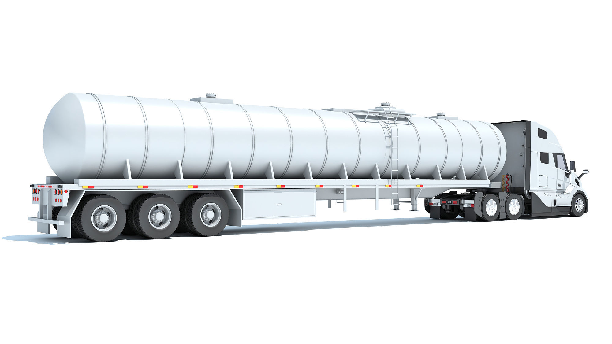 2024 Truck with Tank Semi Trailer 3D model_4