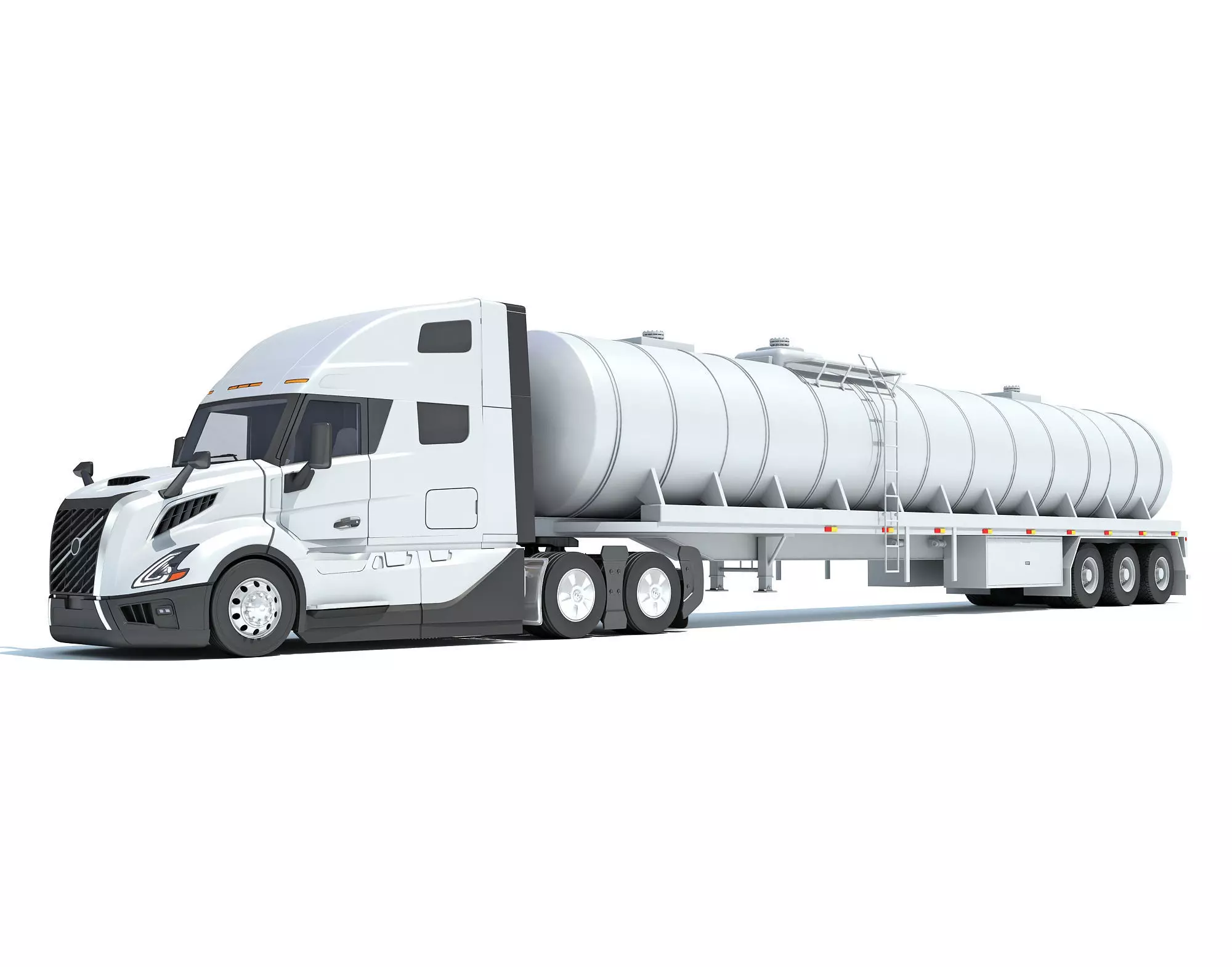 2024 Truck with Tank Semi Trailer 3D model_0