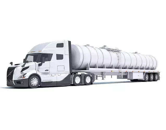 2024 Truck with Tank Semi Trailer 3D model