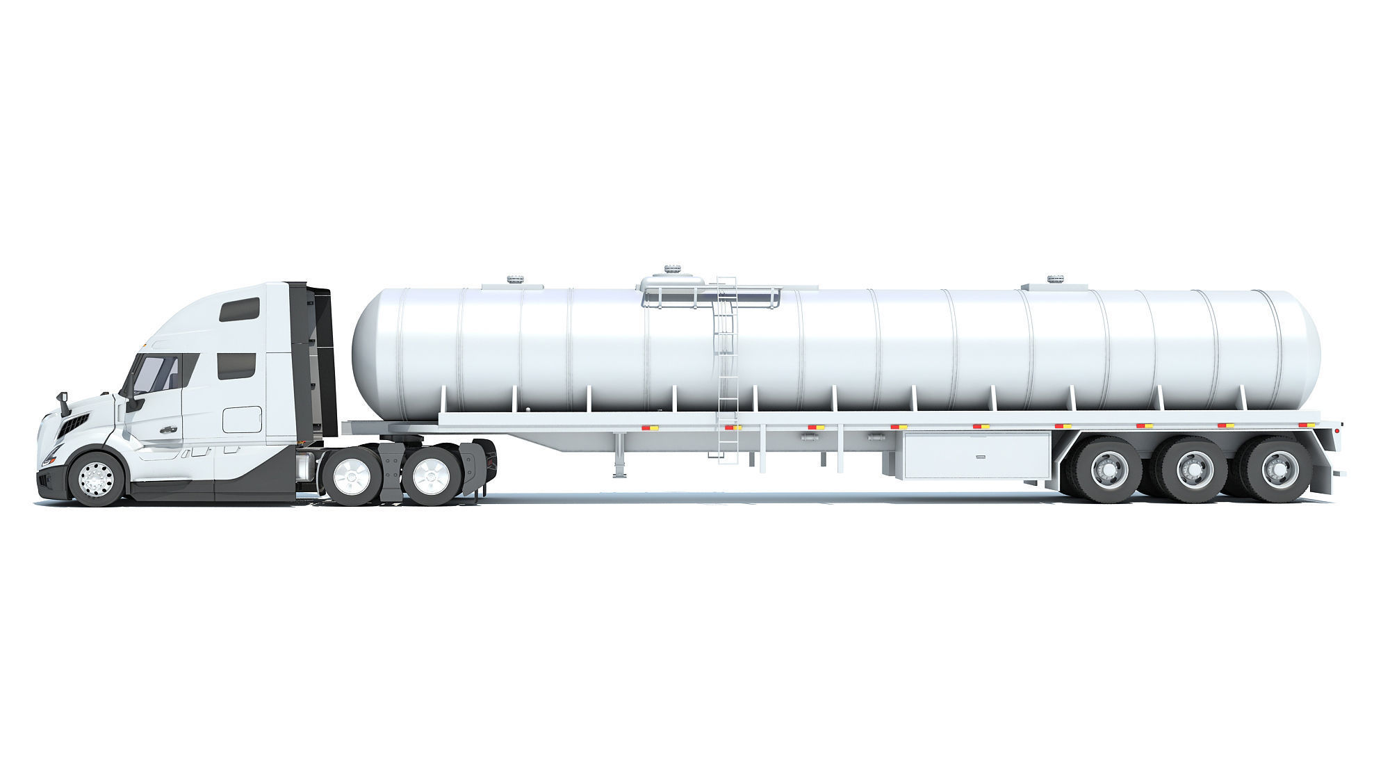 2024 Truck with Tank Semi Trailer 3D model_1