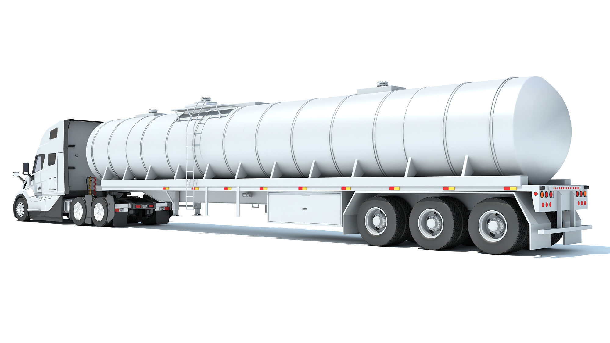 2024 Truck with Tank Semi Trailer 3D model_2