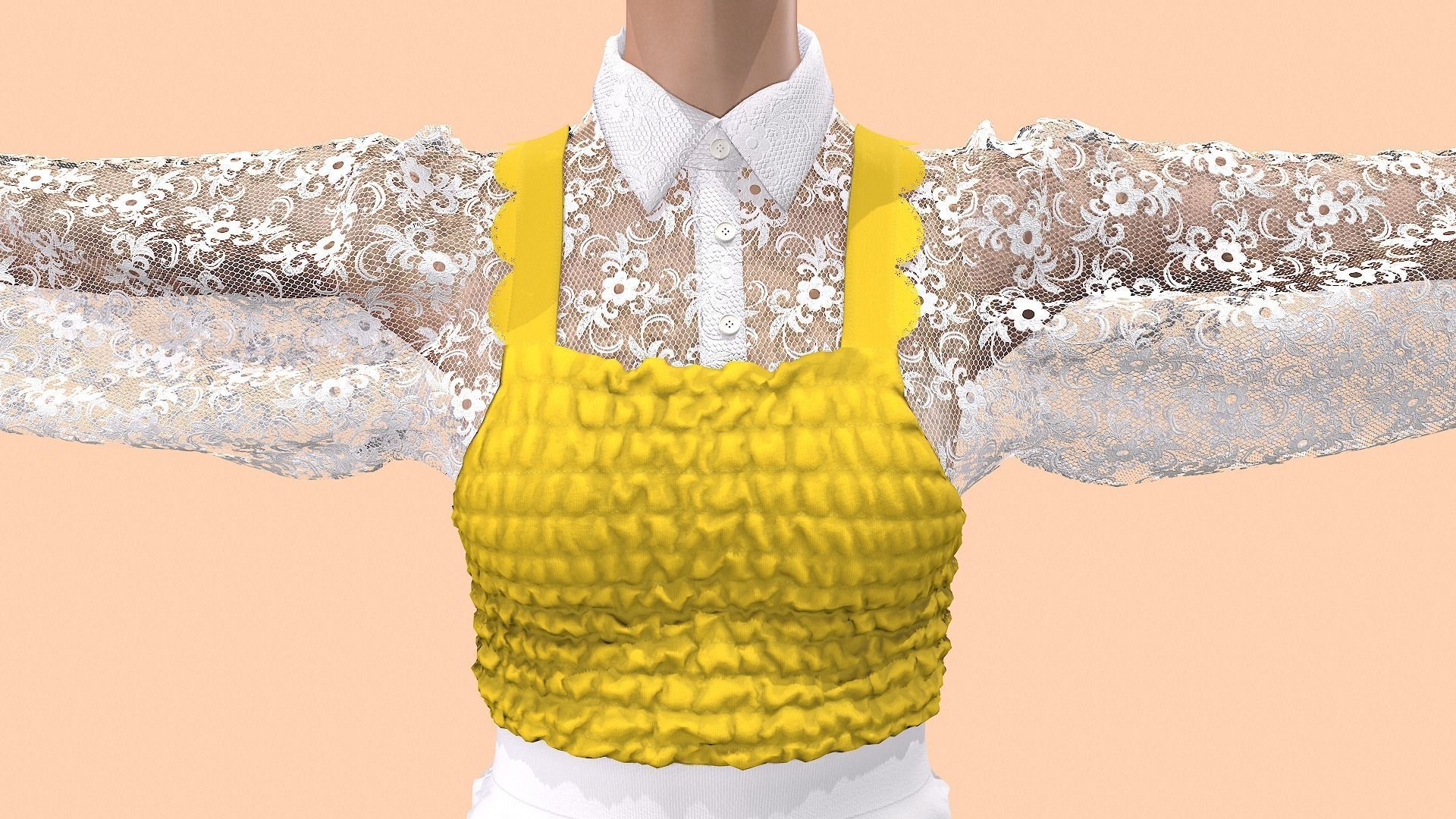 Sun flower dress style 3D model_11