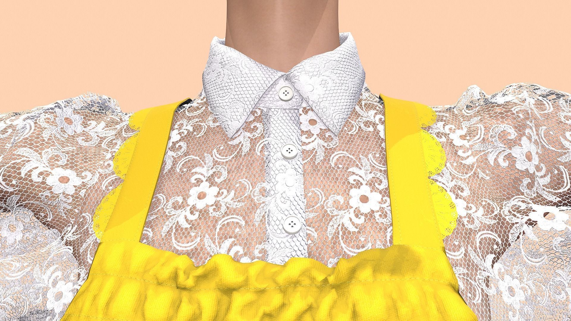 Sun flower dress style 3D model_14