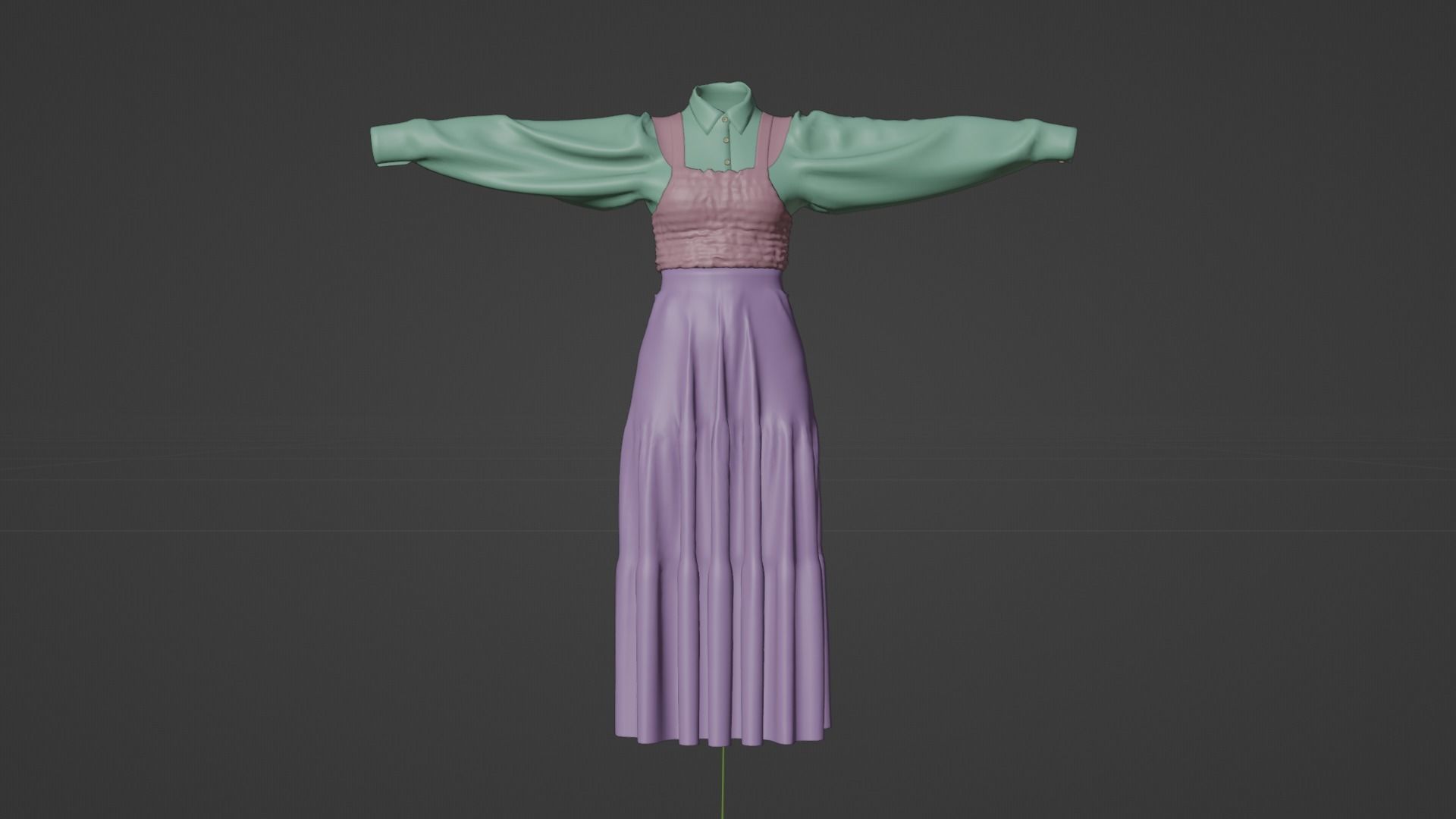 Sun flower dress style 3D model_22