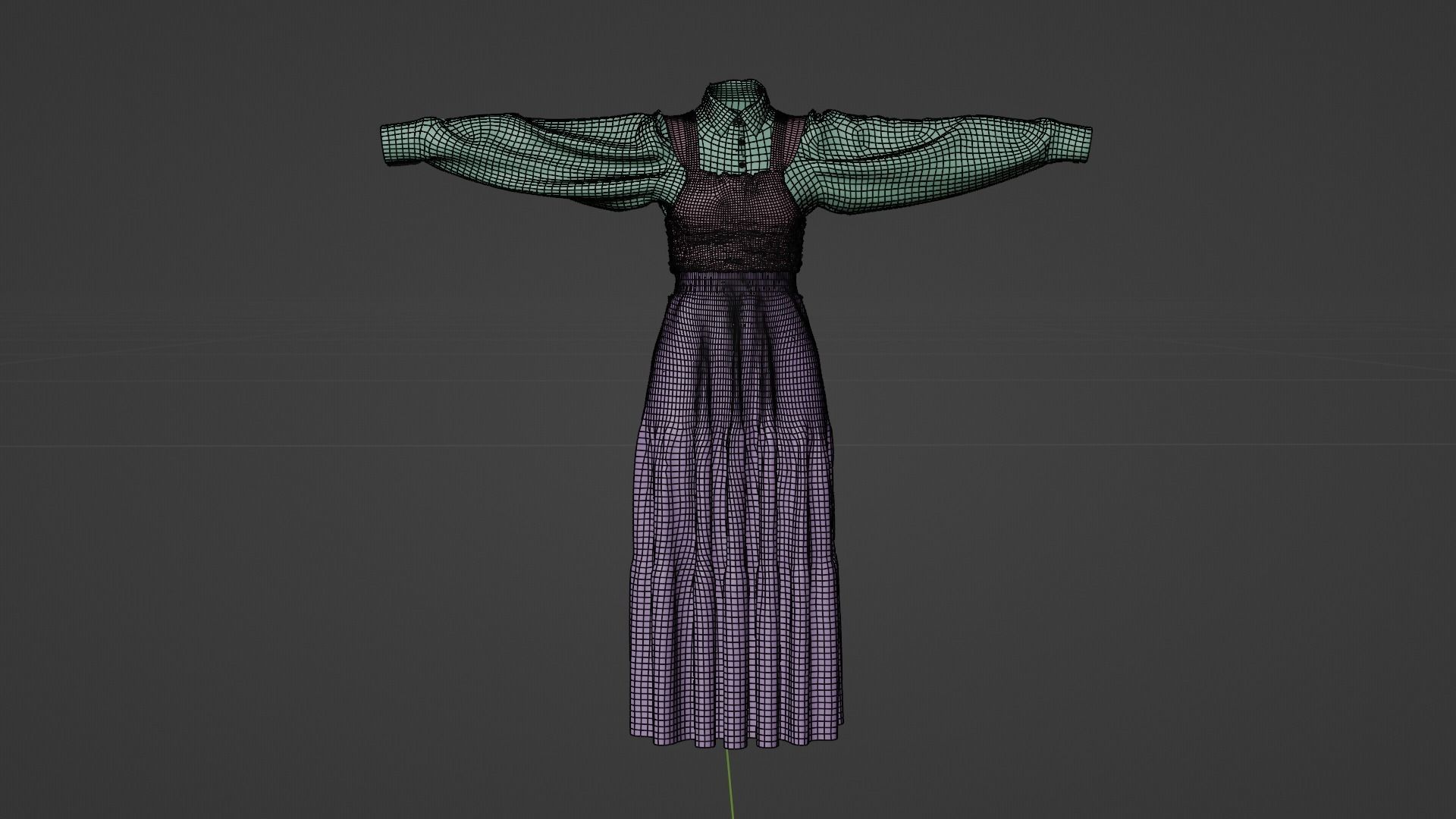 Sun flower dress style 3D model_24