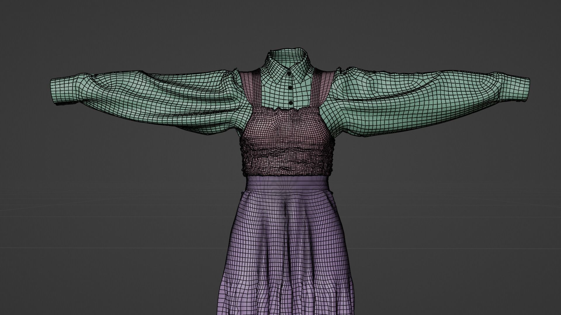 Sun flower dress style 3D model_20