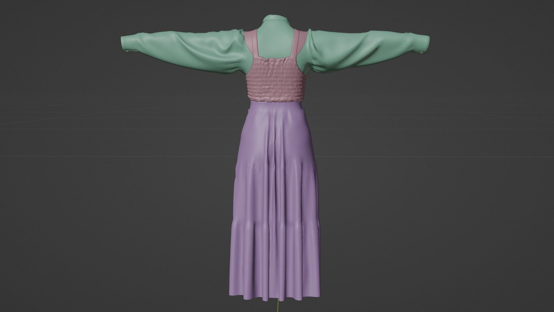Sun flower dress style 3D model_23