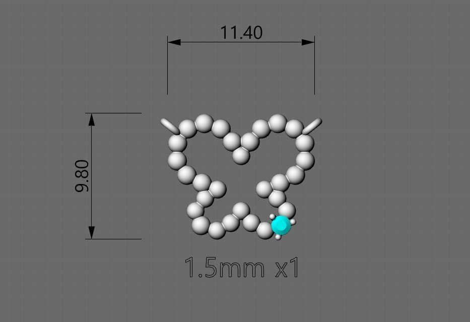 jewelry butterfly pandant diamond pandant 3d model 3D print model_11