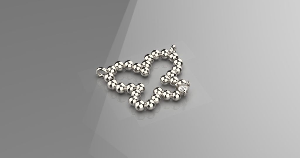 jewelry butterfly pandant diamond pandant 3d model 3D print model_1