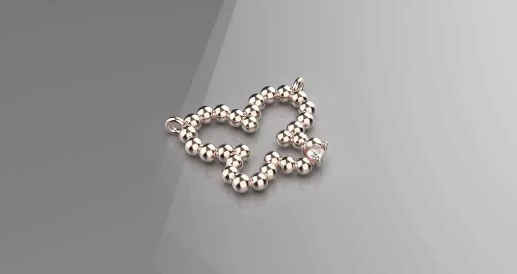 jewelry butterfly pandant diamond pandant 3d model 3D print model_0