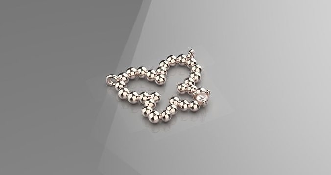 jewelry butterfly pandant diamond pandant 3d model 3D print model