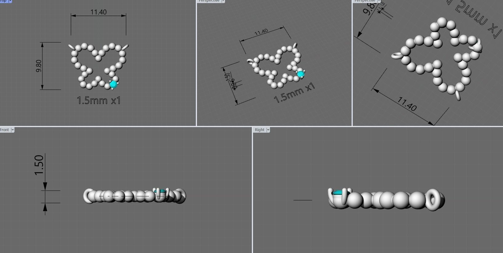 jewelry butterfly pandant diamond pandant 3d model 3D print model_2