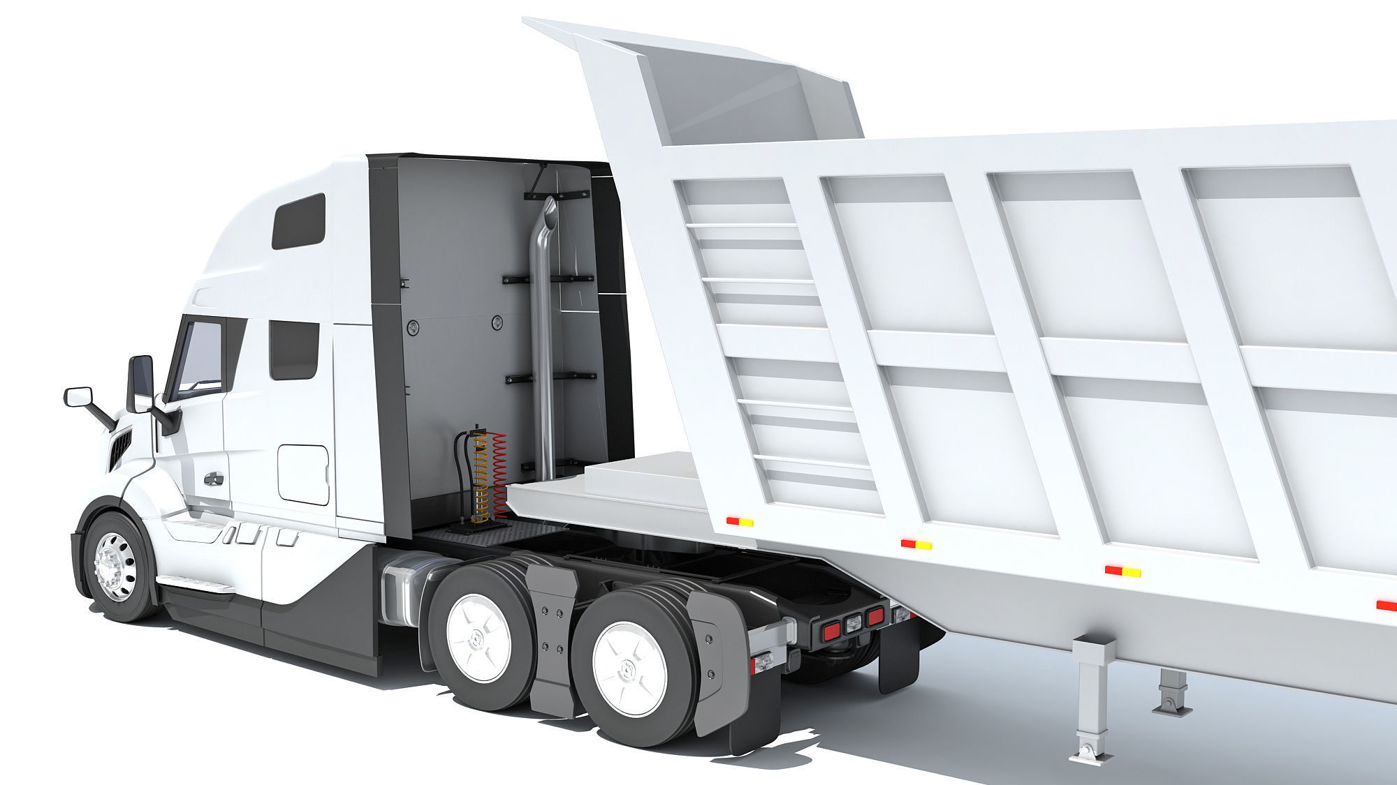 2024 Semi Truck with Tipper Trailer 3D model_13