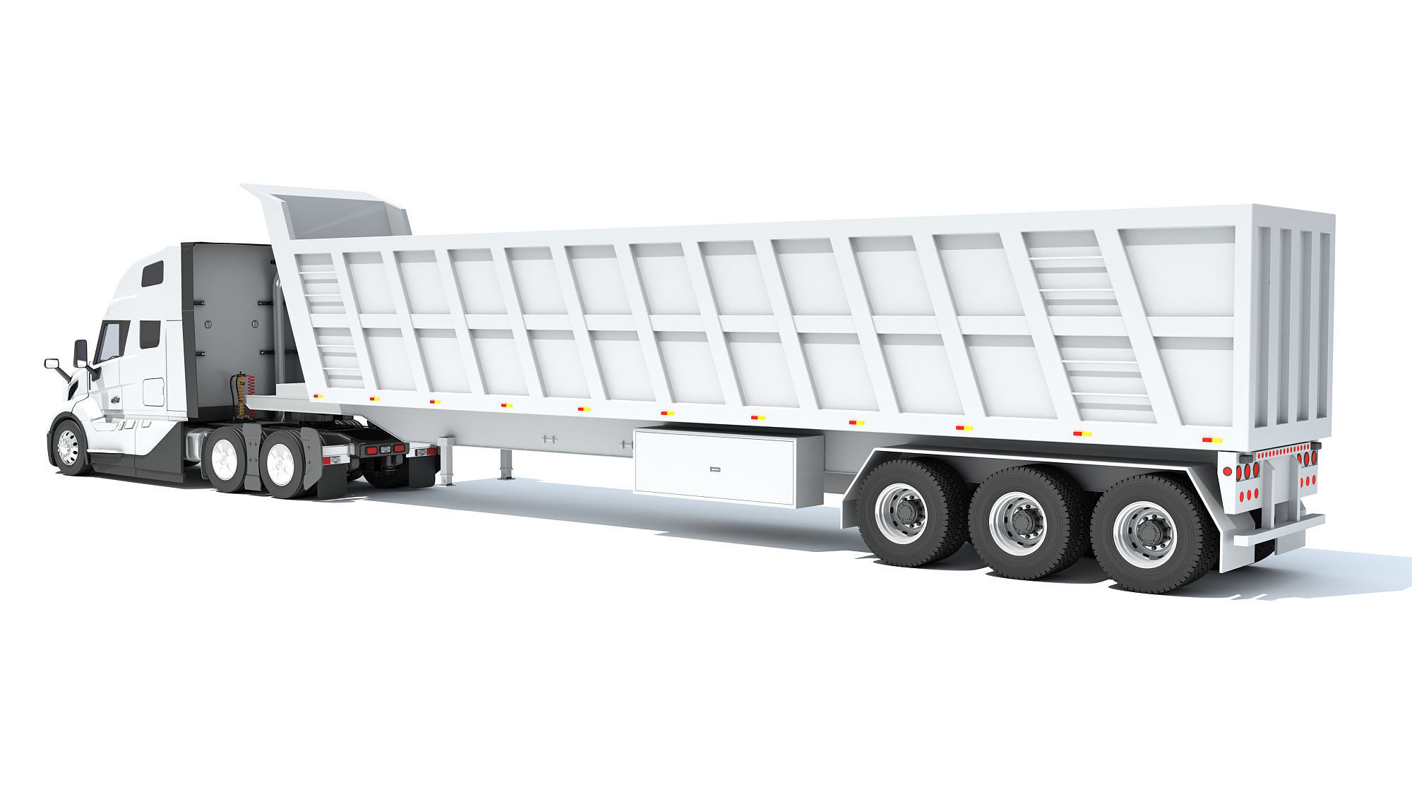 2024 Semi Truck with Tipper Trailer 3D model_2