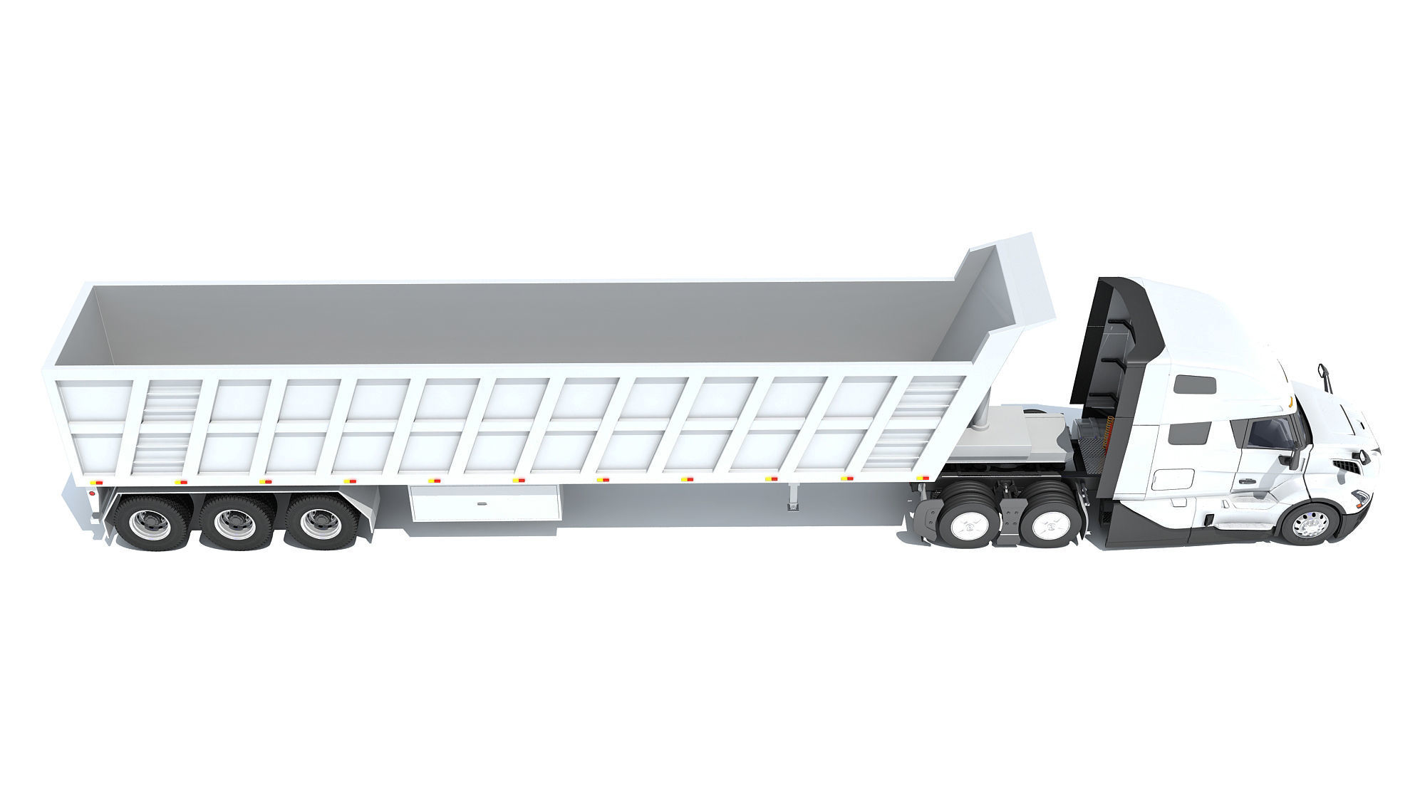 2024 Semi Truck with Tipper Trailer 3D model_6