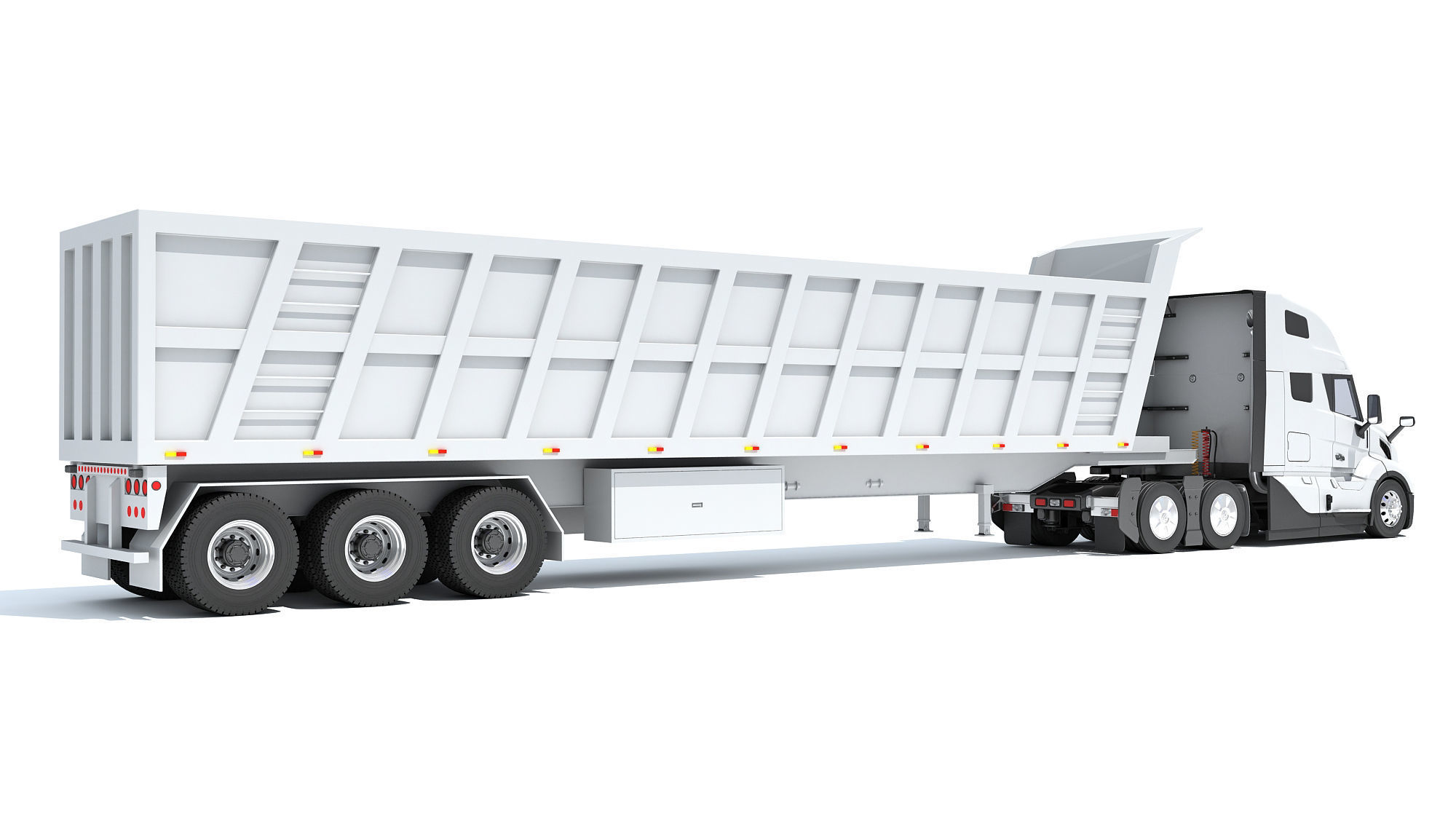 2024 Semi Truck with Tipper Trailer 3D model_4