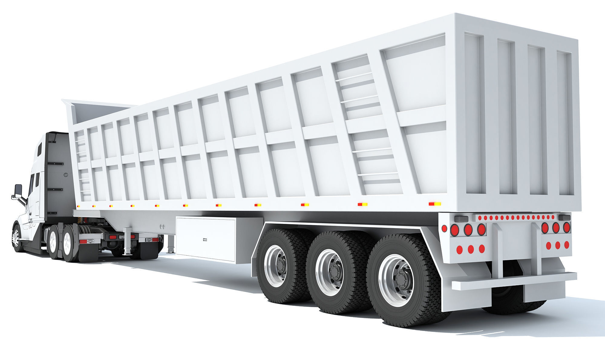 2024 Semi Truck with Tipper Trailer 3D model_3