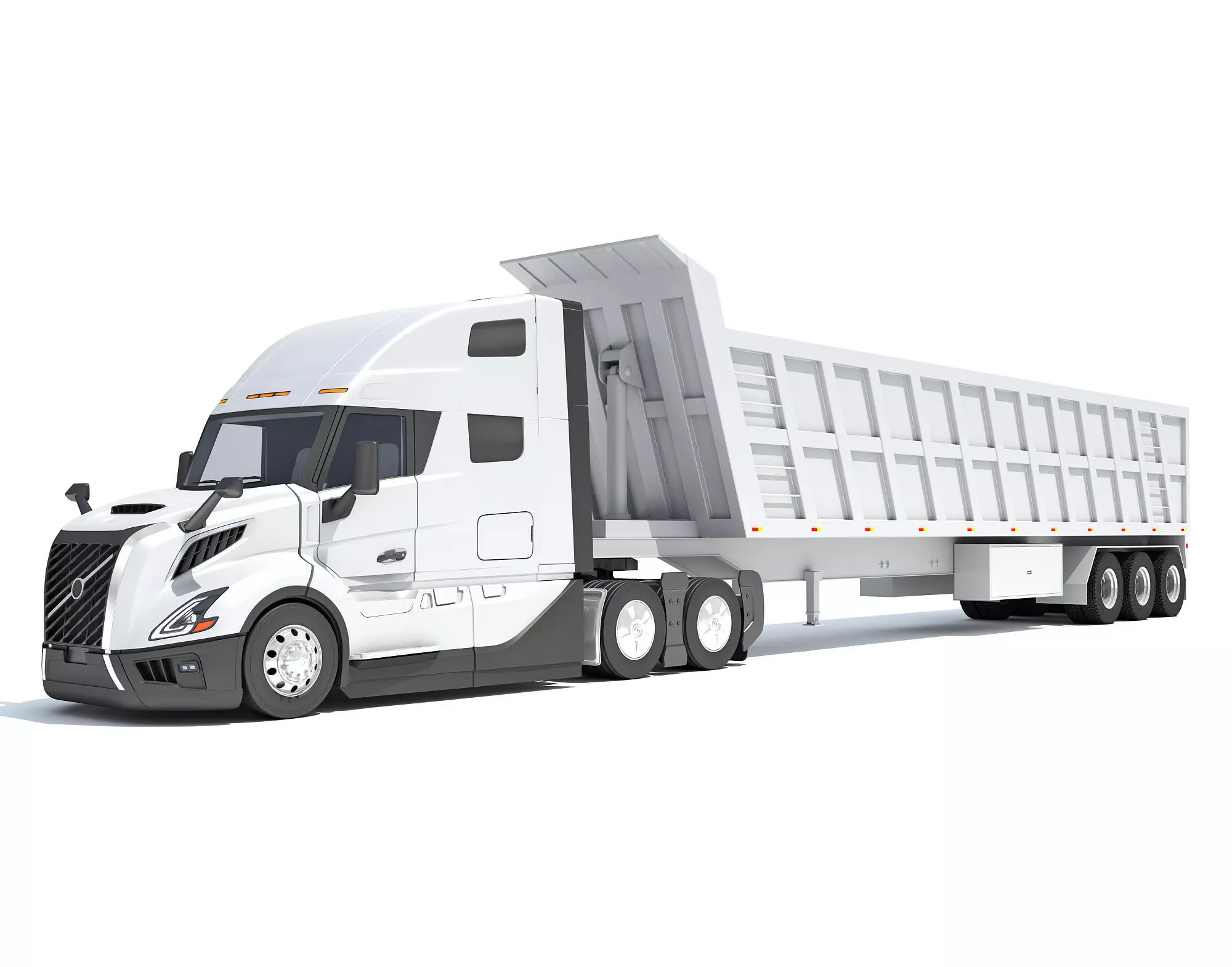 2024 Semi Truck with Tipper Trailer 3D model_0