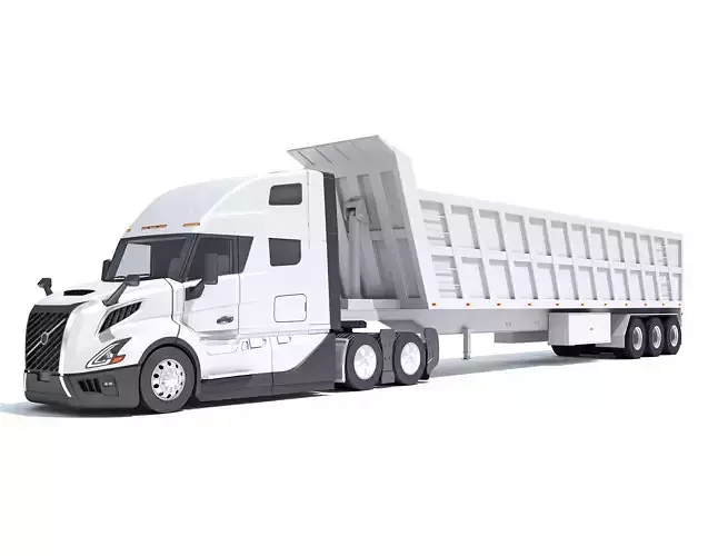 2024 Semi Truck with Tipper Trailer 3D model