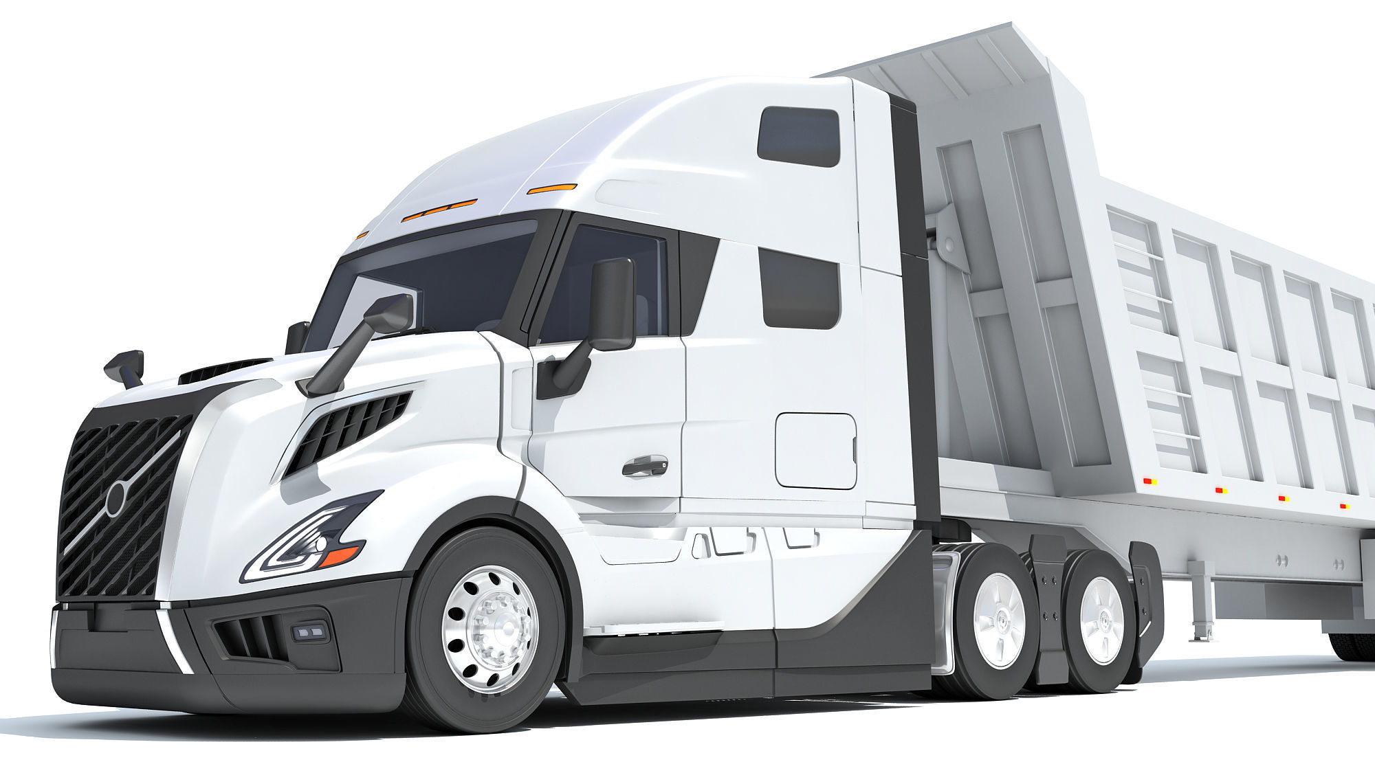 2024 Semi Truck with Tipper Trailer 3D model_12