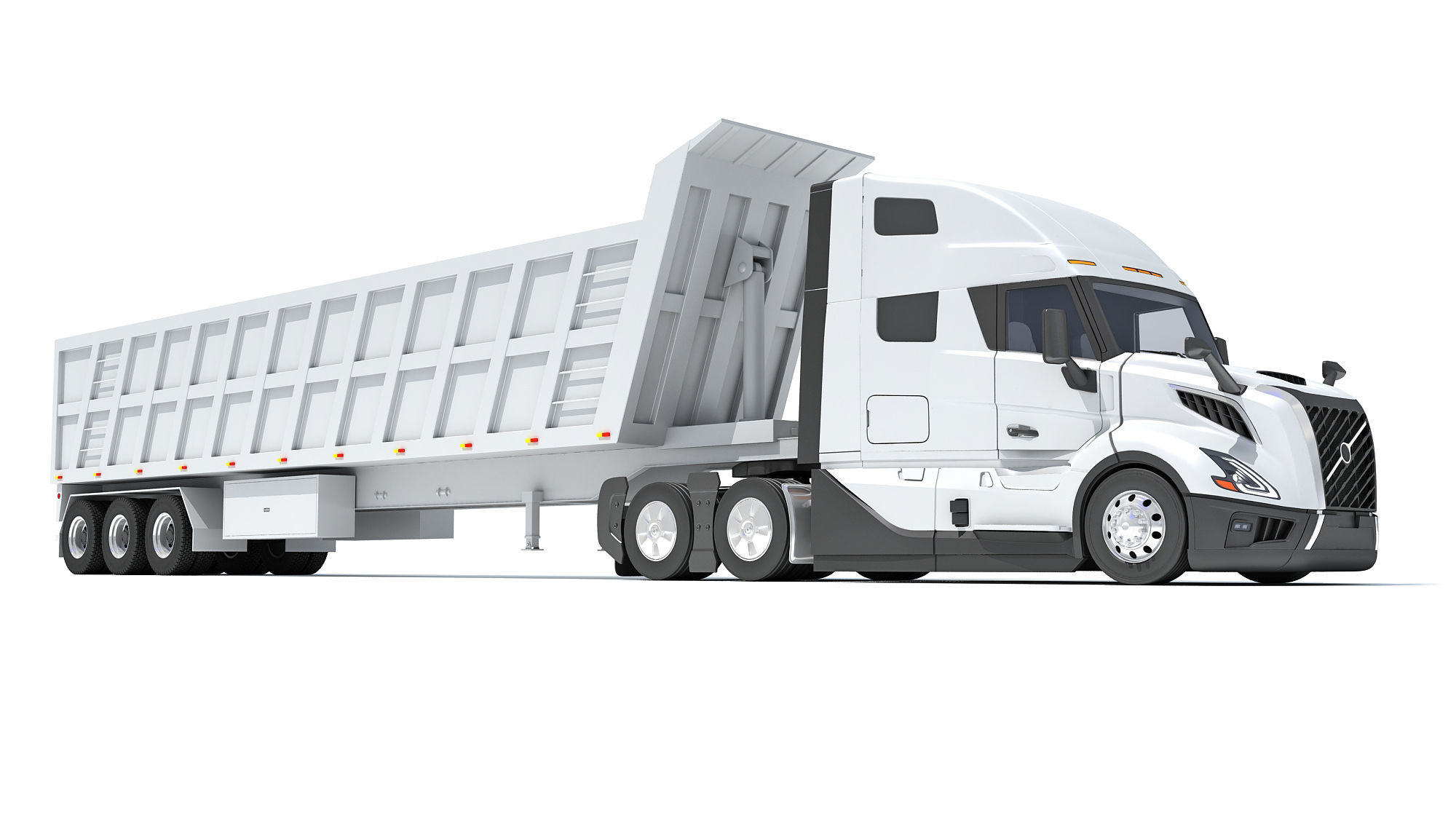 2024 Semi Truck with Tipper Trailer 3D model_9
