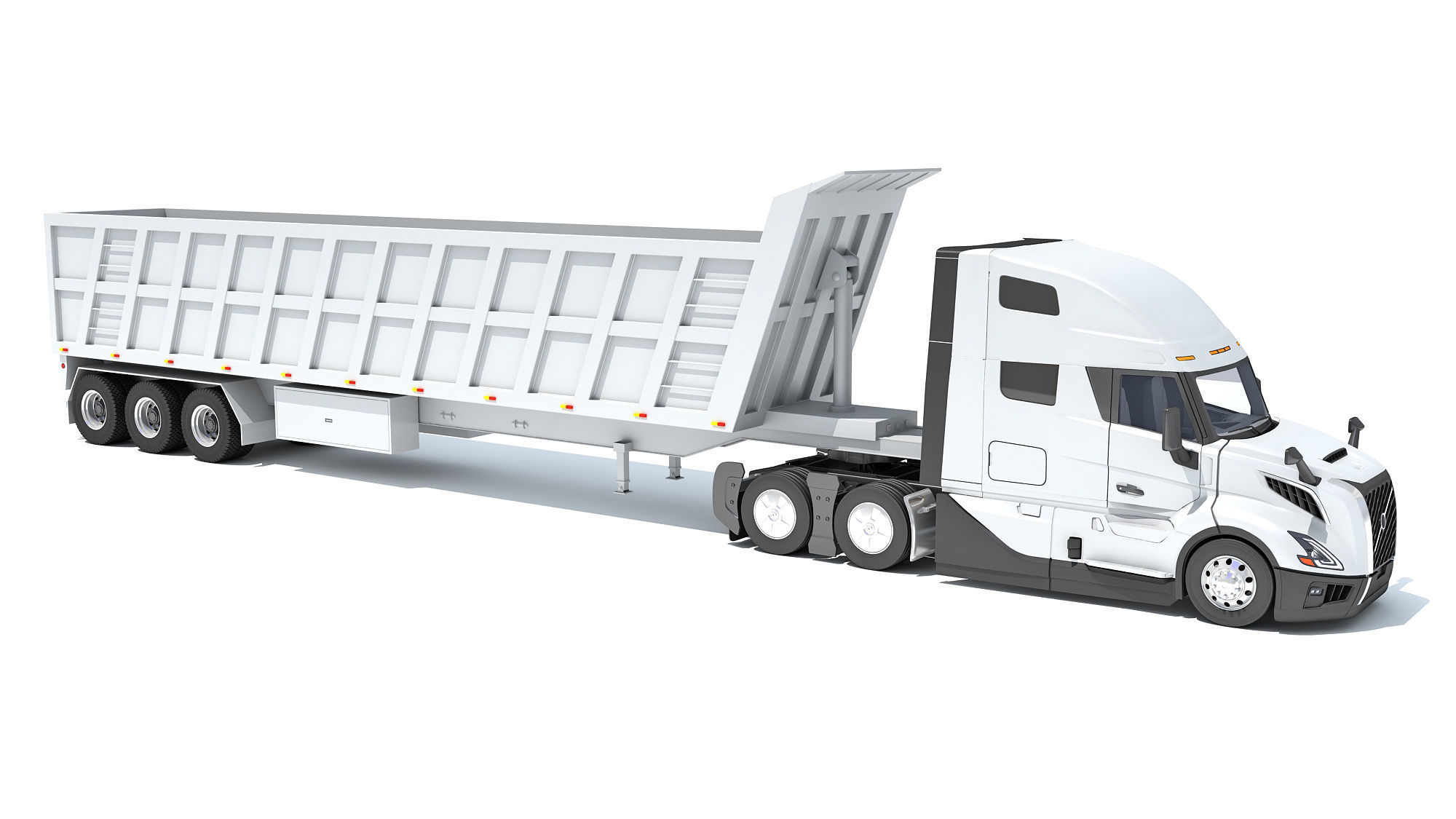 2024 Semi Truck with Tipper Trailer 3D model_7