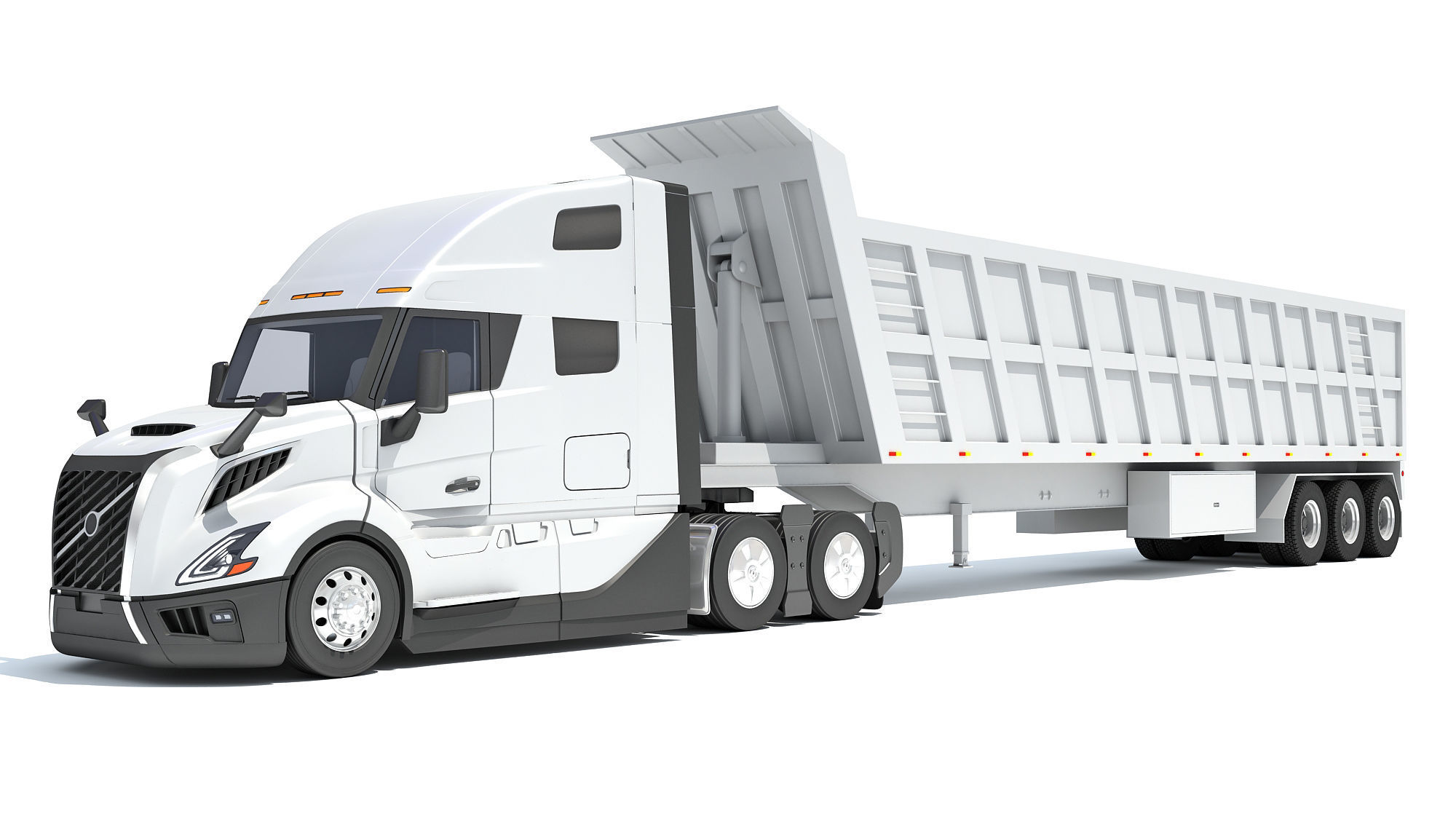2024 Semi Truck with Tipper Trailer 3D model_8