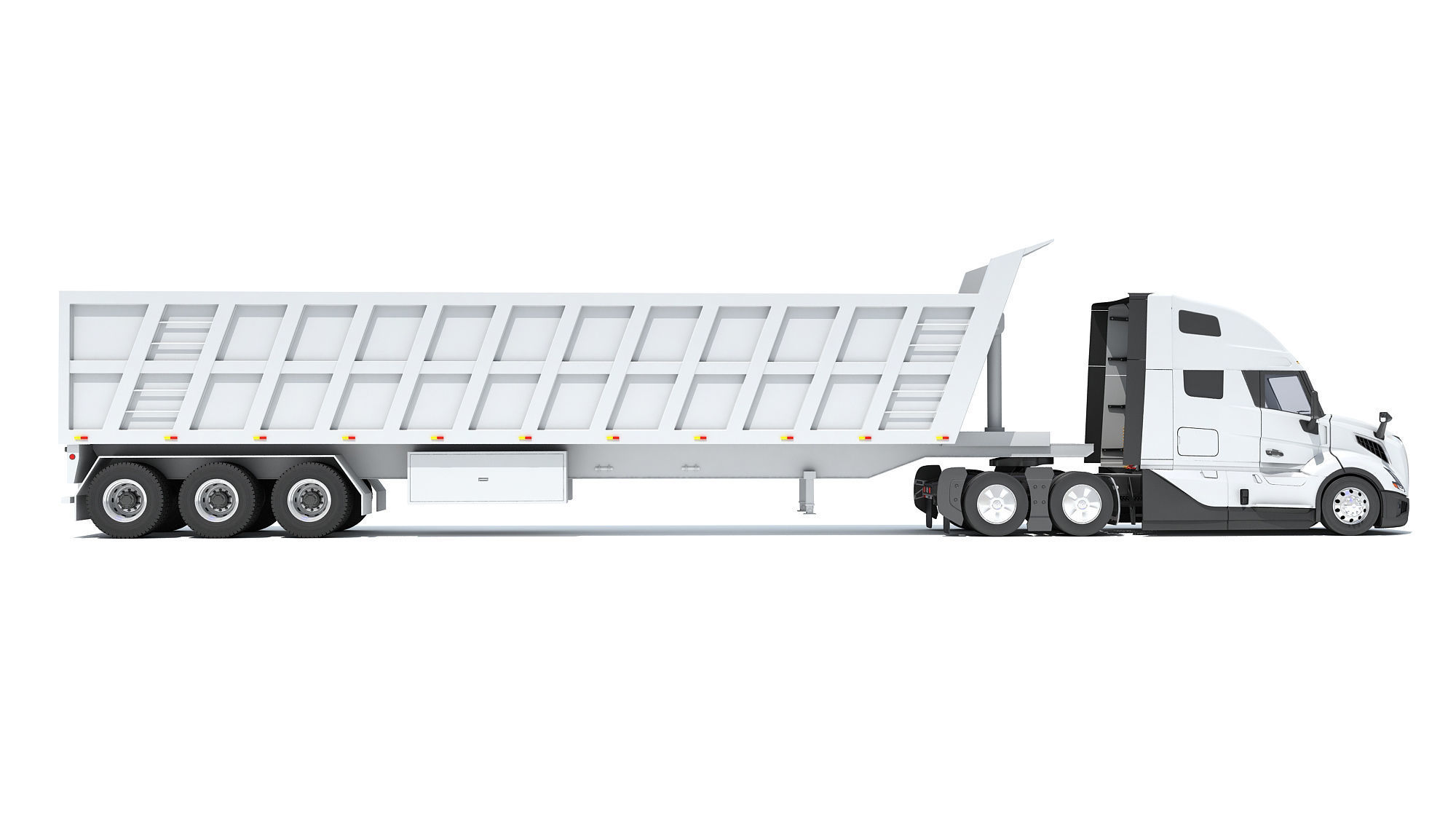 2024 Semi Truck with Tipper Trailer 3D model_5