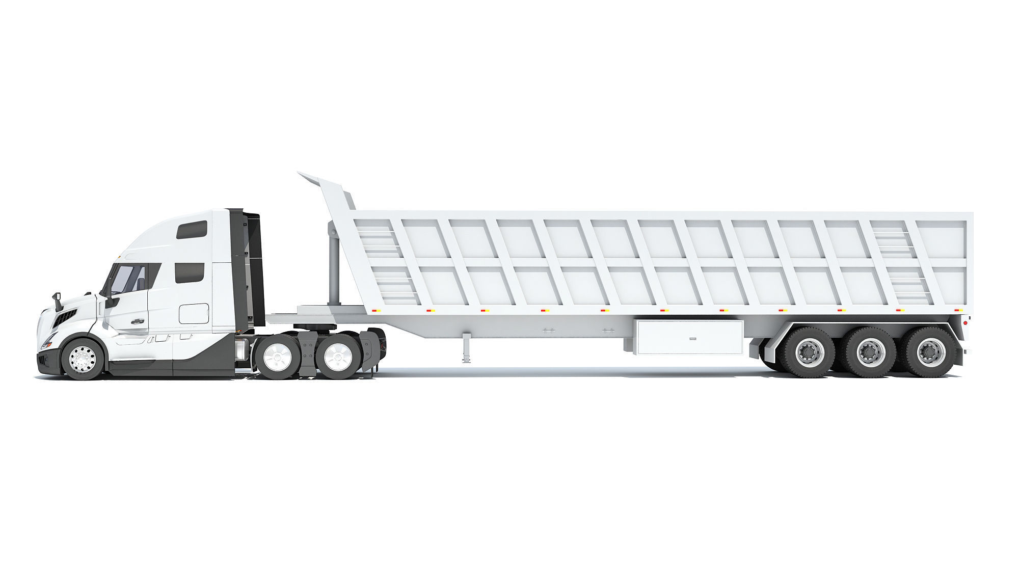 2024 Semi Truck with Tipper Trailer 3D model_1
