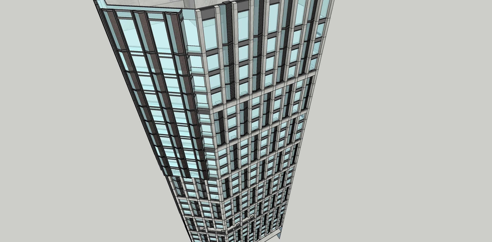 Apartment building minimlaist design facade 3D model_1