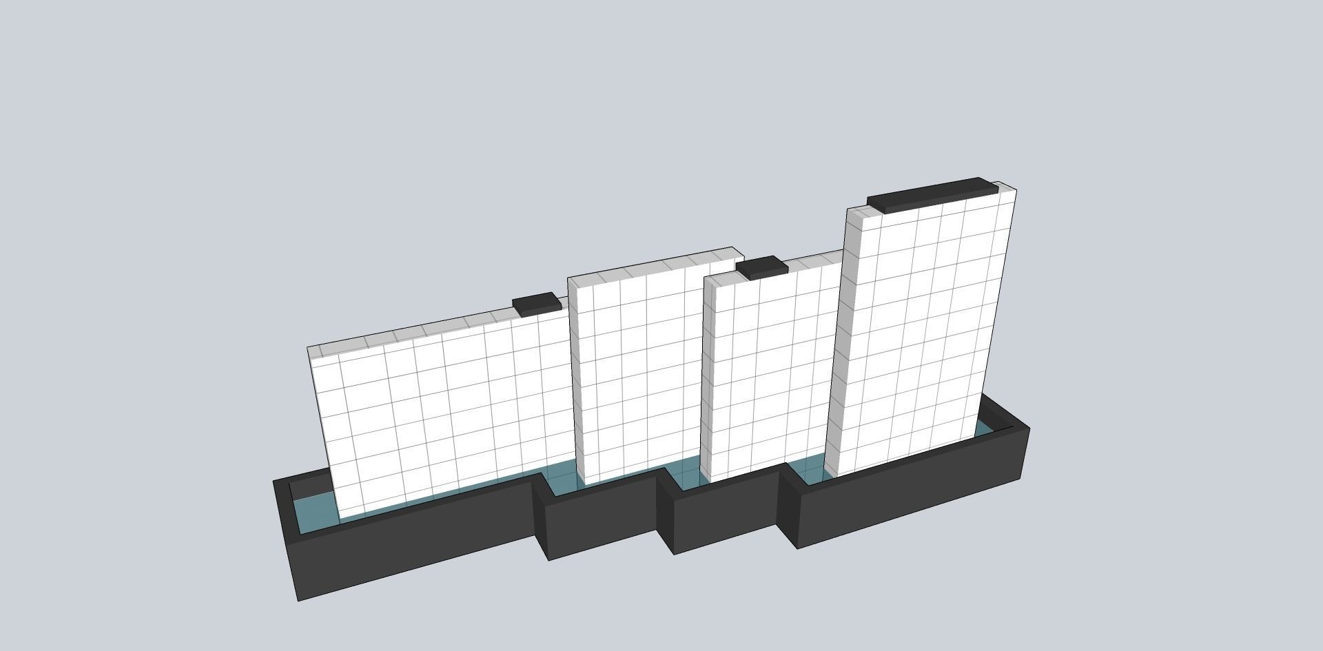 boundary fin wall design sketchup model 3D model_2