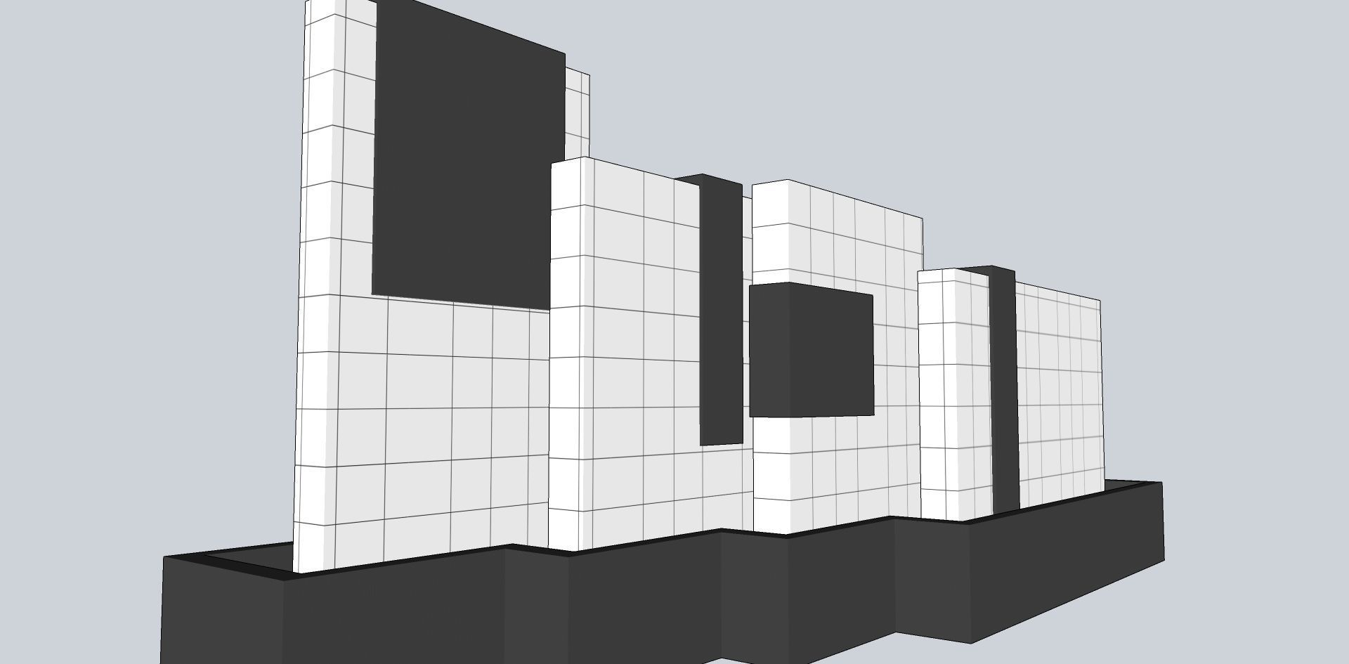 boundary fin wall design sketchup model 3D model_1