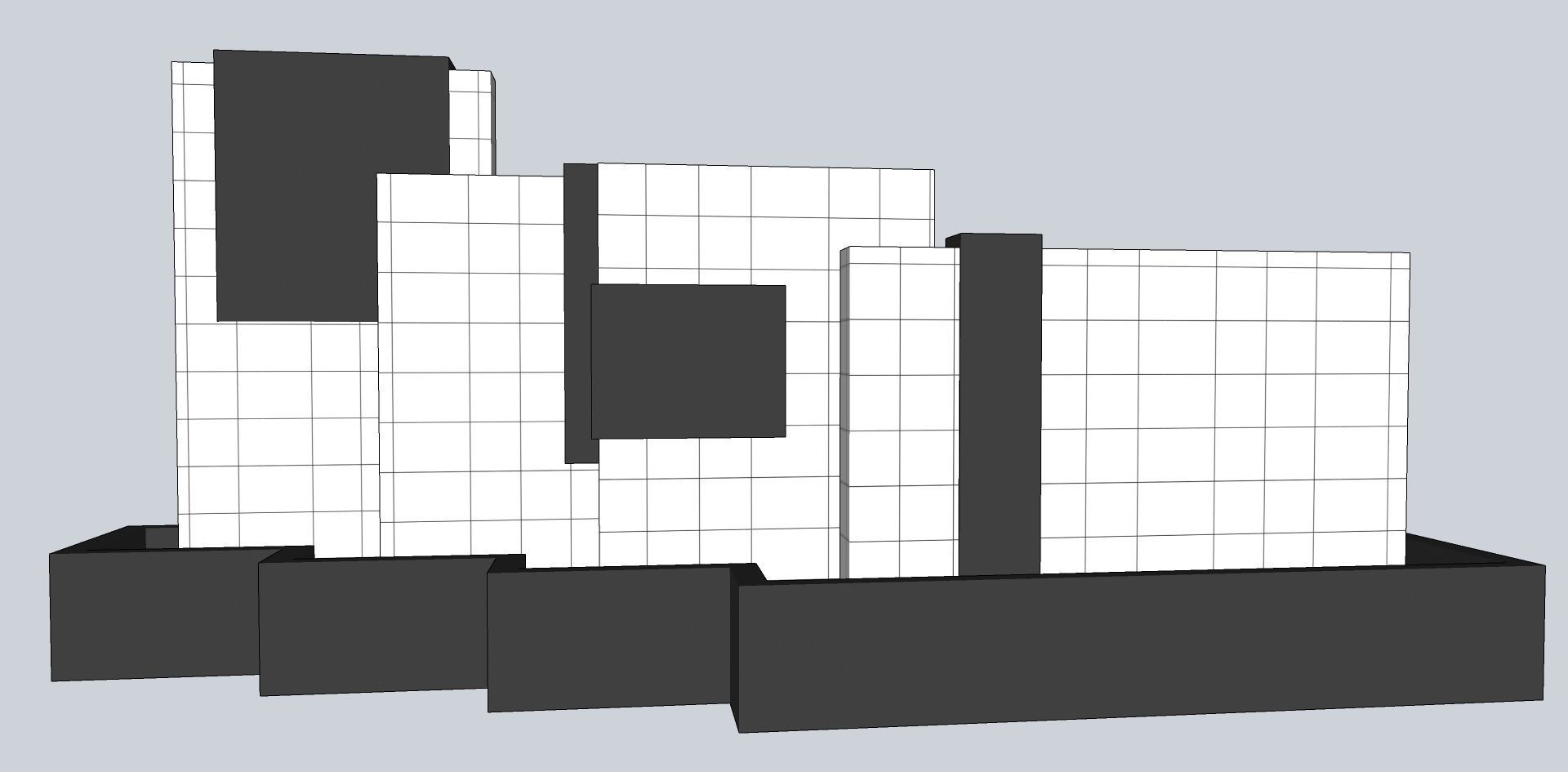boundary fin wall design sketchup model 3D model_3
