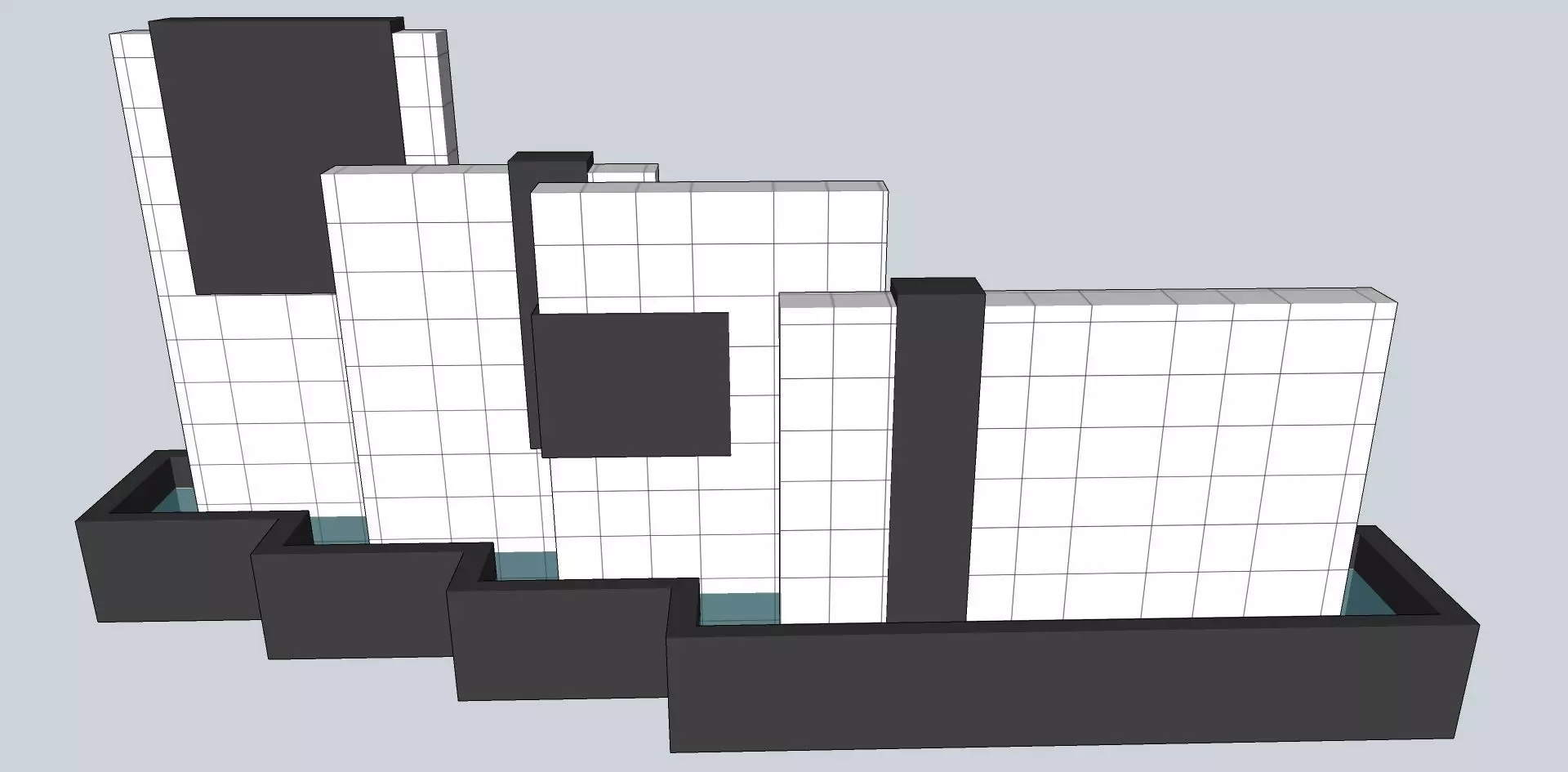 boundary fin wall design sketchup model 3D model_0
