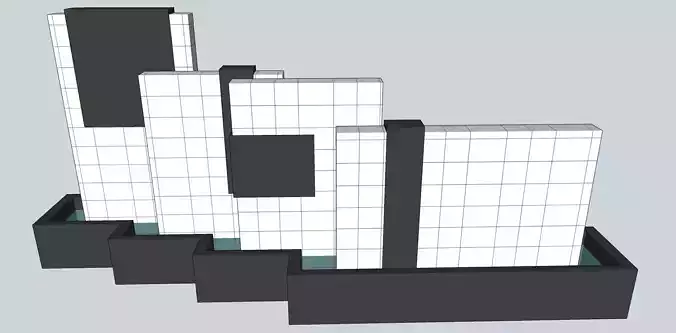 boundary fin wall design sketchup model
