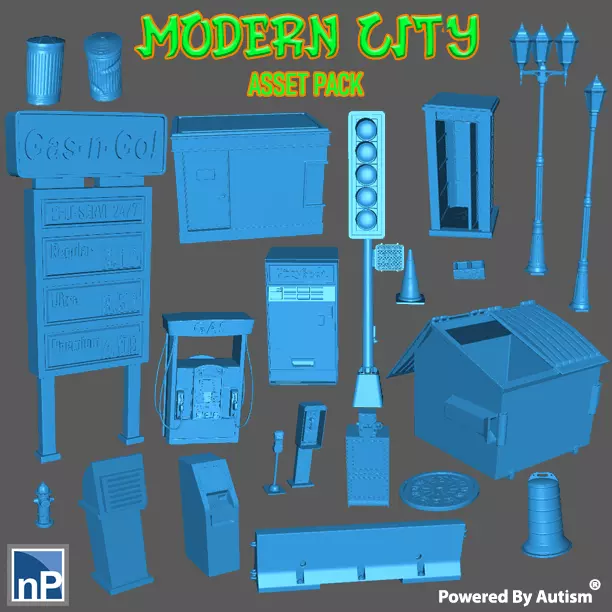 Modern City Asset Pack 1 3D print model_0