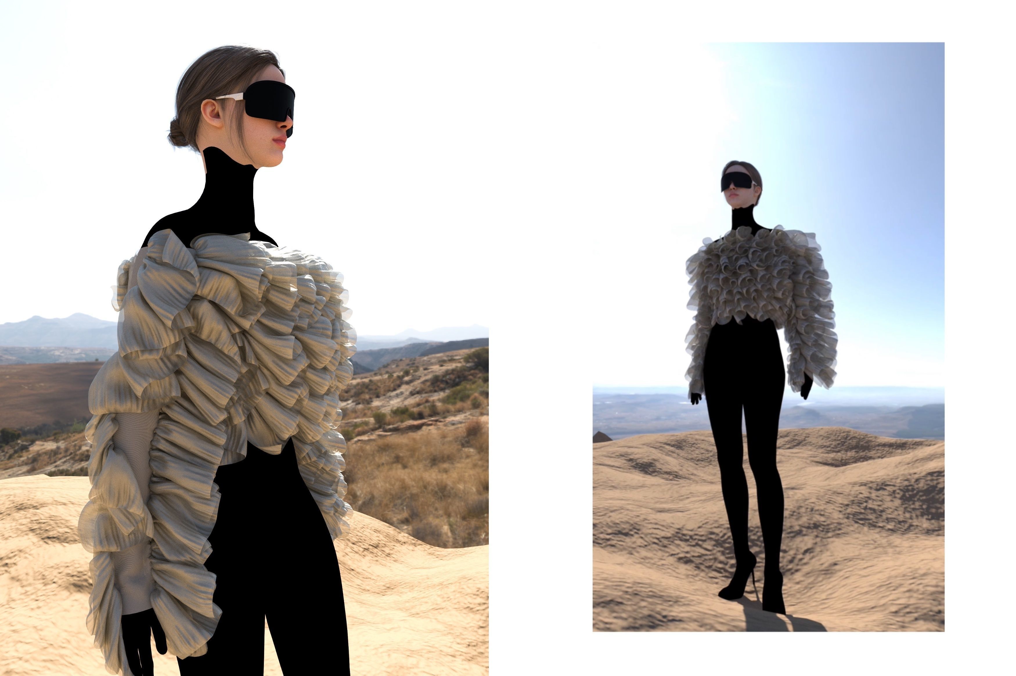 Ruffle top  3D model_1