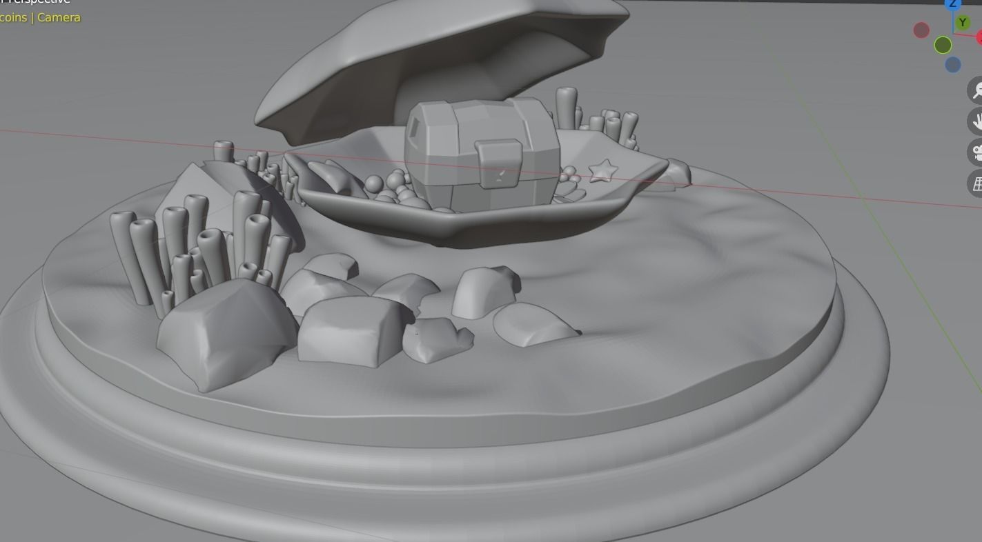 SEA SHELL Low-poly 3D model_1