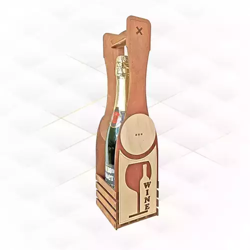 Gift wine box folding laser cutting design